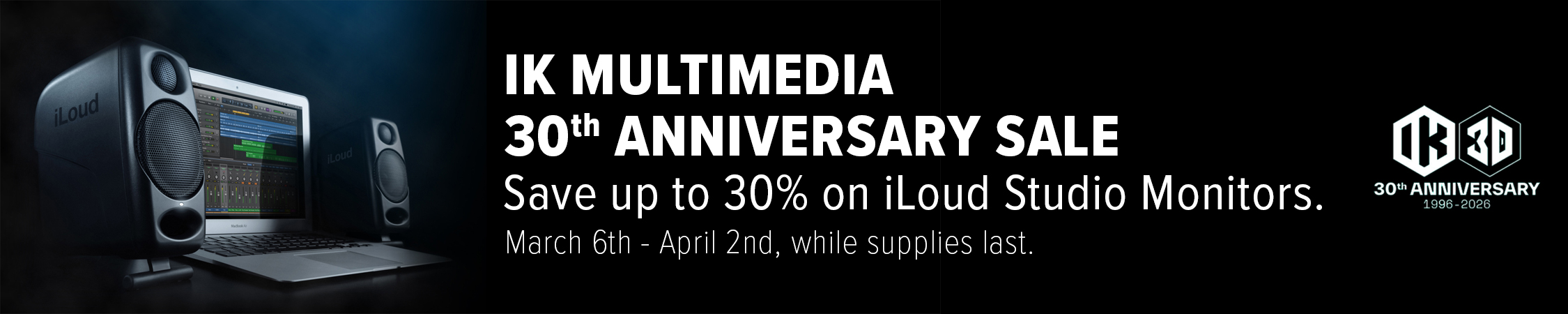 IK Multimedia 30th Anniversary Sale Save 30% on iLoud Studio Monitors!